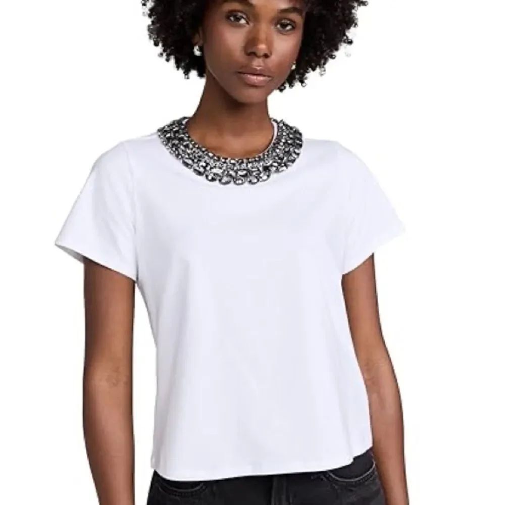 Cinq à Sept Chunky Necklace Stretch T-Shirt Size Small